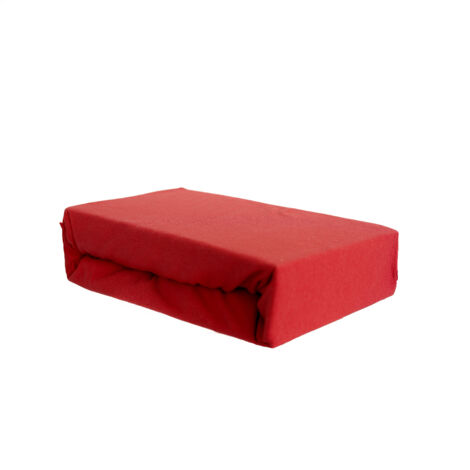 Jersey Spannbettlaken, 100% Baumwolle, 90-100x200 cm + 25 cm Rundumgummizug Rot