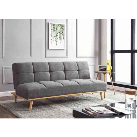 DECO IN PARIS JESSY - Banquette clic clac scandinave 3 places gris JESSY
