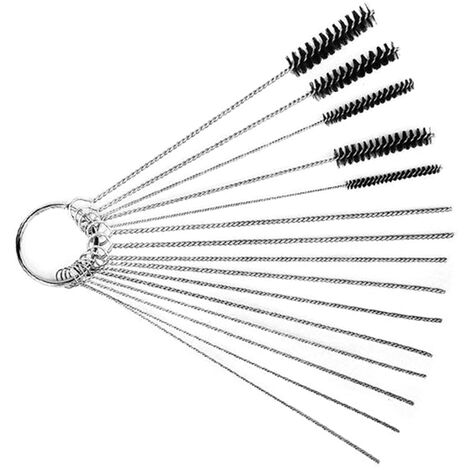 9 Cleaning Needles 6 Nylon Brushes 1 Wrench and 13 Cleaning Wires Brushes Set for Weedeater Chainsaw Motorcycle ATV Moped Welder Carb Carburetors Carbon Dirt Jet Remove Cleaner 