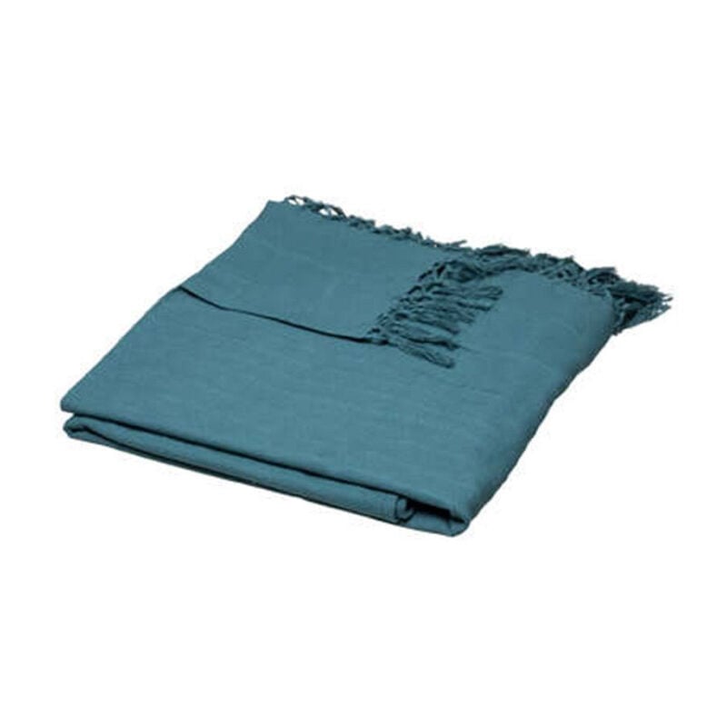 Jeté de Lit Déco 'Algodon' 230x250cm Bleu Canard