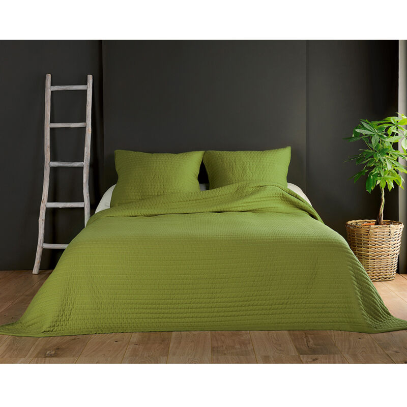 Couvre lit et taie matelassés Vert clair 180x240 cm