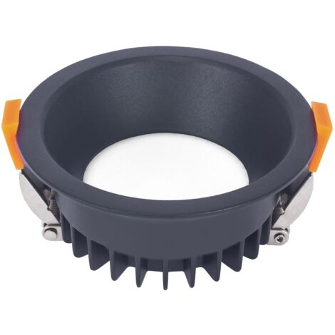 FORLIGHT Jet downlight redondo con luz blanco cálido 3000K en color negro Ø 120mm