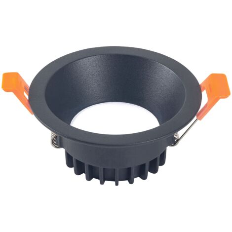 Jet downlight redondo con luz blanco cálido 3000K en color negro Ø 85mm