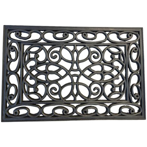 Jet-Line rutschfeste Gummi-Fußmatte Grazana 40x60x0,8cm Ornament Wetterfest & Pflegeleicht