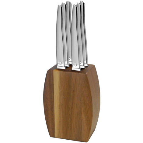 Jet Sablé - Bloc bois d'acacia 6 couteaux steak