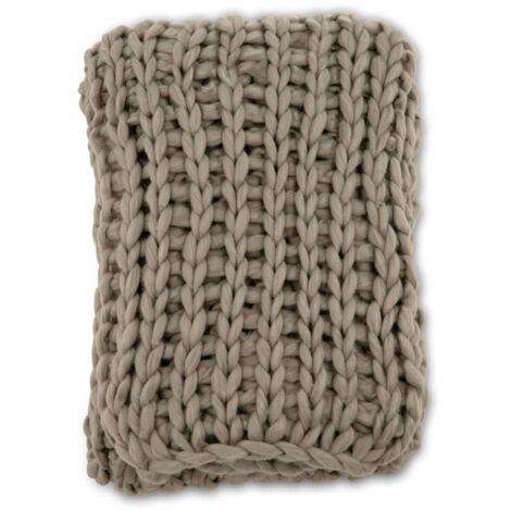 Jeté de canapé grosse maille en polyester Kate 170 x 130 cm