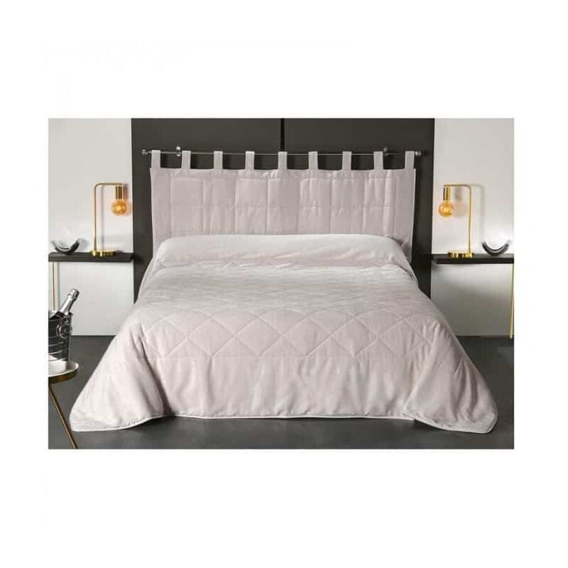 Jeté de lit matelassé velours écru - 230x250cm - Ecru