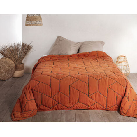 Jeté de lit "Calisson" - 150x200cm - Rouille