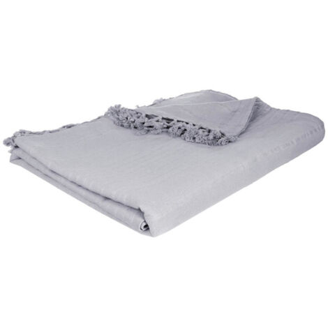 Jeté de Lit Déco "Algodon" 230x250cm Gris Clair