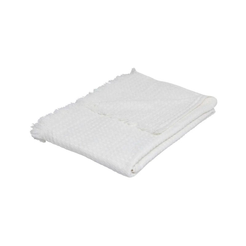 Jeté de Lit Nid d'Abeille 'Widdy' 130x180cm Blanc
