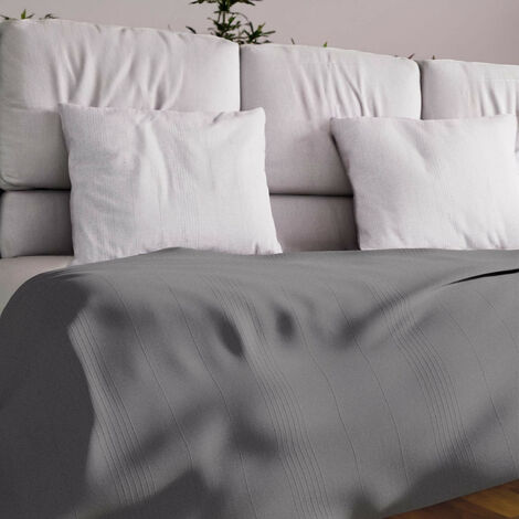 Jeté de lit ou canapé 180x220 cm ADELE gris, par Soleil d'ocre