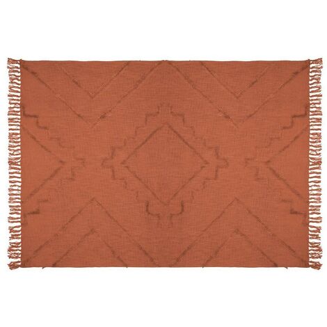 Jeté de lit tufté Inca 130x180 cm terracotta