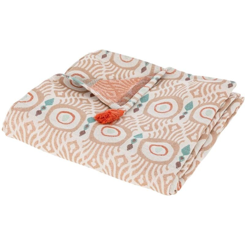 Jeté de lit Ikat jacquard 130x170cm Atmosphera créateur d'intérieur