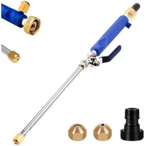 Jetflux Nettoyeur haute pression,Jetsono Bâton de nettoyeur pression 2 en 1,Bâton De Lavage Haute Pression À Double Buse,Pulvérisateur Jardin, buse pour tuyau d'arrosage (Bleu) Bleu -