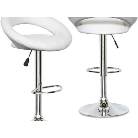 JETI - Lot de 2 tabourets de bar blanc JETI