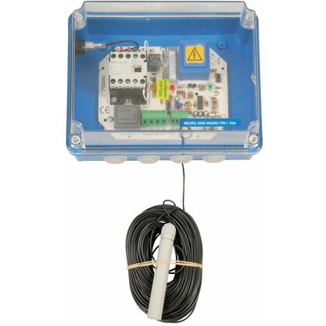 Jetly – Coffret de protection manque d'eau 10A – Micro DSN bi-tension avec électrode – Câble de 40 m pour pompe jardin