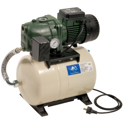 Jetly – Groupe surpresseur 20L monophasé – Débit maximum 3,6 m3/h – Hauteur maximum 53,8 m – Puissance 0,75 kW pour usage domestique
