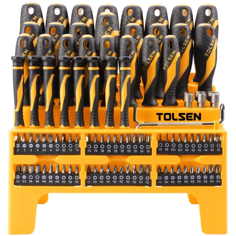 Jeu 100 Pcs Tournevis Assortis + Inserts + Douilles Tolsen