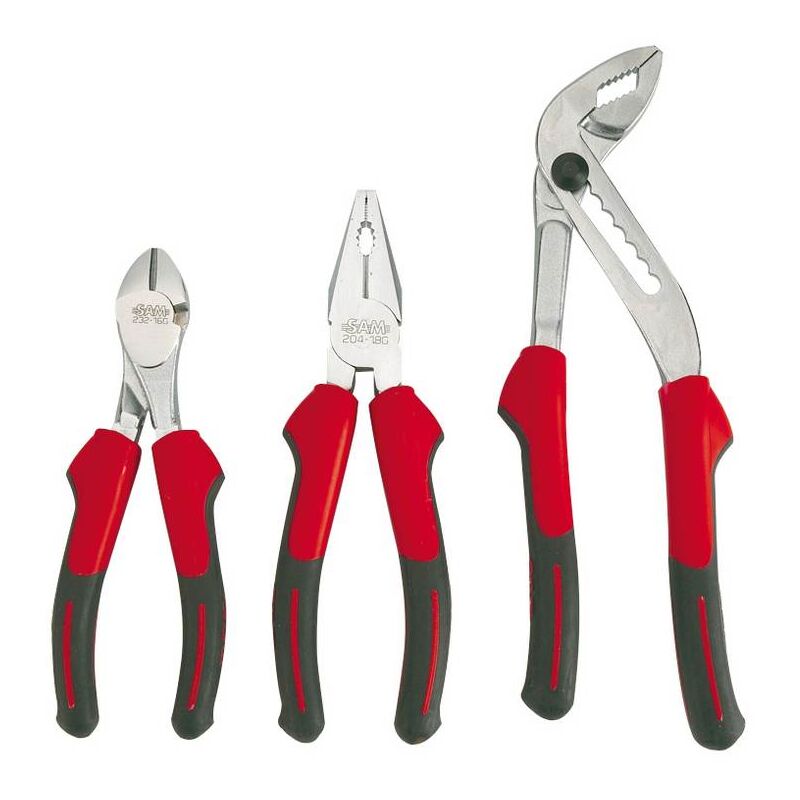 Sam Outillage - jeu 3 pinces bimatiere (multiprise, universelle et coupante) 209J3