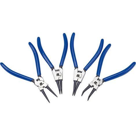 Jeu 4 Pinceaux Circlips 175 mm Droits Courbés Intérieur Extérieur Étui