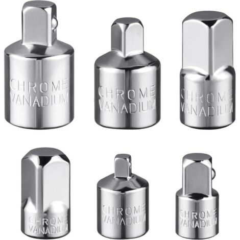 Jeu 6 Adaptateurs de Douilles, Réducteur 1/2"-3/8"/1/4" Mutuels, Adapté pour Cliquets à Écrous & Douilles