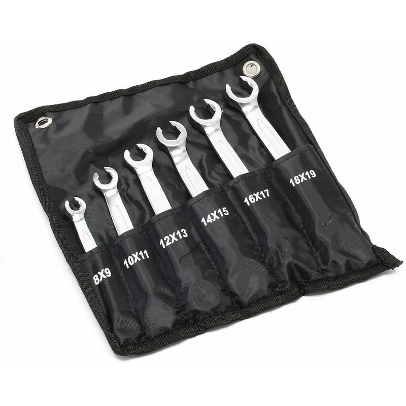 Jeu 6 clés pour conduite de frein 8-19 mm clé polygonale plate à durite de frein