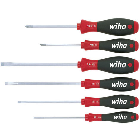 Jeu 6 Tournevis Softfinish Fente-Phillips Lames Rondes 07152