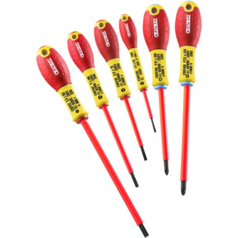 STANLEY Jeu de 6 tournevis fente-Pozidriv isolés 1000 Volts - E160911 - Expert By Facom