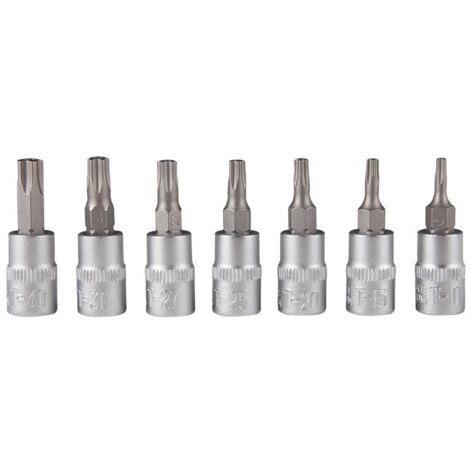 Jeu 7 douilles embouts ts 1/4" Ts10-ts15-ts20-ts25-ts27-ts30-ts40 - OM 7006 - CLAS Equipements