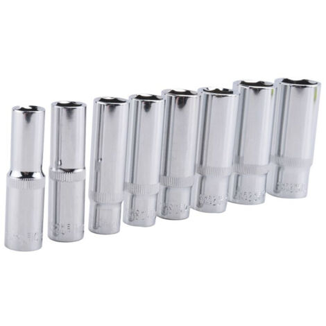 Jeu 8 douilles profondes 3/8" lecteur professionnel métriques 10-19mm