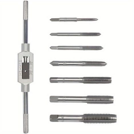 Jeu 8 Trousseaux Tarauds Manuels Forets Clé Alésoir Réglable Filetage Précis