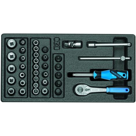 Jeu cles a douille GEDORE 37 pieces en module plastique ABS