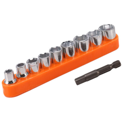 Jeu clés douille 9/10pcs 1/4" hexagonales entraînement adaptateur clé manches