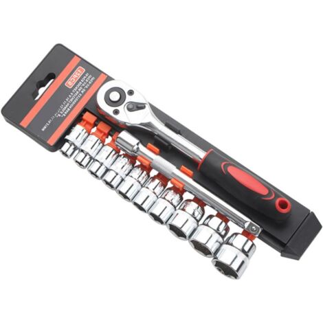 Jeu complet de clés à cliquet 3/8" et 1/4" pour diverses applications dans l'assemblage automobile meubles ergonomiques C -