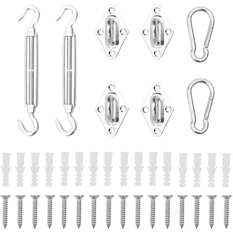 Jeu d'accessoires de voile d'ombrage 8 pcs Acier inoxydable Vidaxl