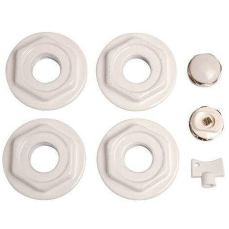 GLOBAL Jeu d'accessoires pour radiateur blanc 26x34, 15x21