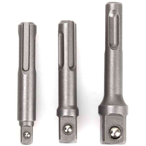 Jeu d'adaptateurs pour douilles 3 pièces - hexagonal sur carré pour perceuses, douilles, visseuses et porte-embouts, 1/4, 3/8, 1/2 pouce