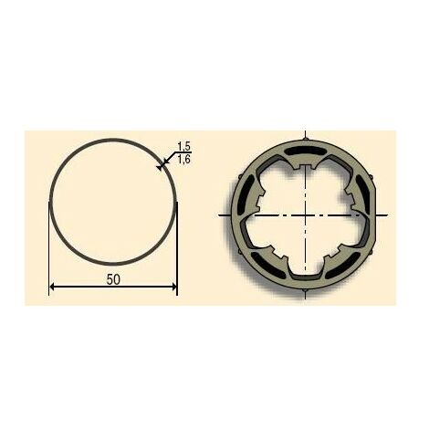 Jeu d'adaptation moteur pour LT 50 tube ø 50 clippage faible somfy