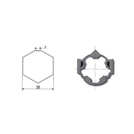 Jeu d'adaptation moteur pour LT 50 tube Hexa 50 somfy