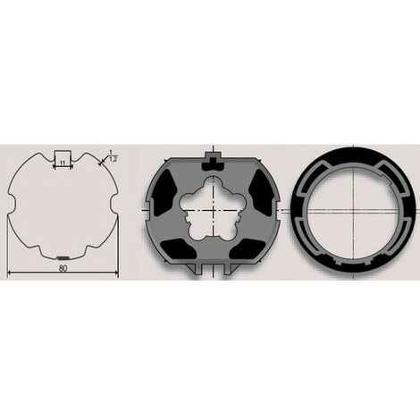 Jeu d'adaptation moteur pour LT 60 tube ZF 80 somfy