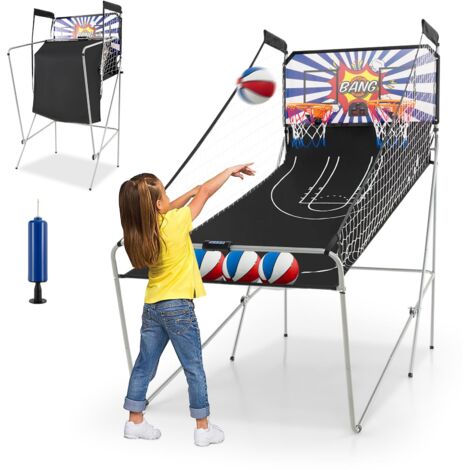 jeu d'arcade de basket-ball intérieur, panier de basketball pliable, jeu de basket-ball électronique, jeu d'arcade de basket-ball à 2 joueurs, jeu d