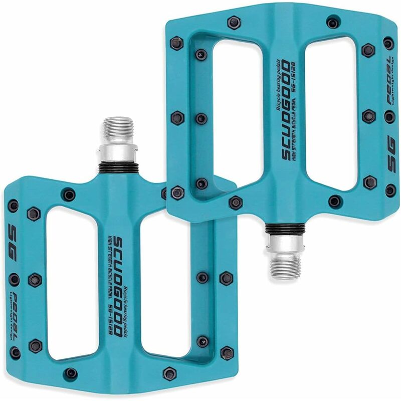 Trimec - Jeu de 1 paire, accessoires vélo, pédales vtt, pédales hybrides bmx route ultra légères et durables 9/16 pouces (Bleu)
