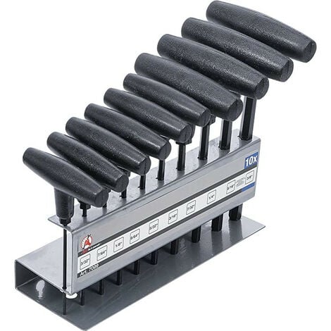 Jeu de 10 cles males poignee en t allen 6 pans pouces us harley americaine