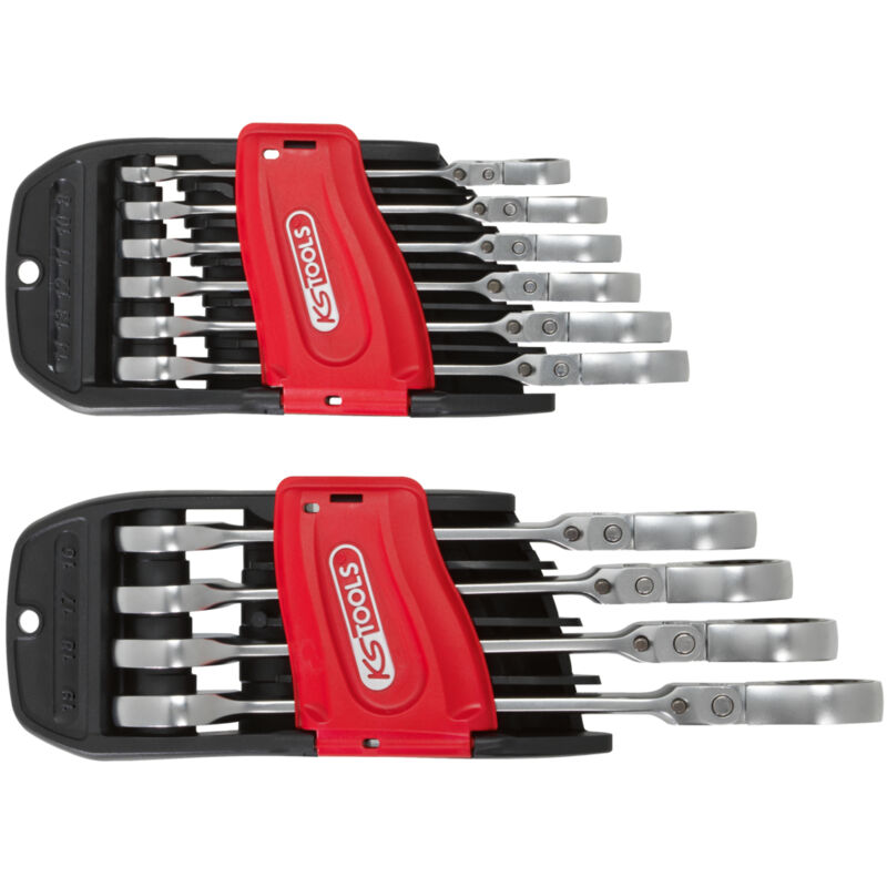 Kstools - ks Tools - Jeu de 10 clés mixtes à cliquet à tête inclinable à verrouillage GEARplus® - 503.4850