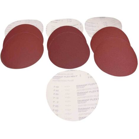 Jeu de 10 disques abrasifs en corindon 254mm gr 60/50/100/120