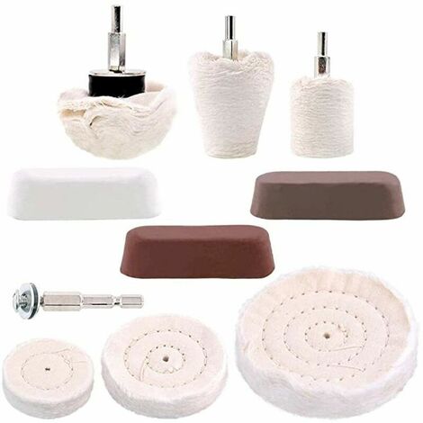 Jeu de 10 disques de polissage avec composé de polissage - Disques de polissage pour tournevis sans fil - Aluminium poli et acier inoxydable