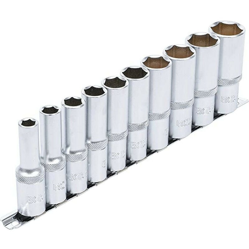 Jeu de 10 douilles extra longues 6 pans carre cliquet de 1/2 bgs - cotes pouces