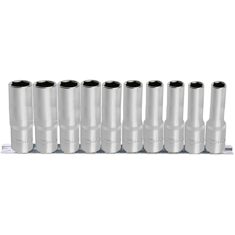 Kstools - Jeu de 10 douilles 6 pans ultimate® sur rail 1/4'', 4-13 mm