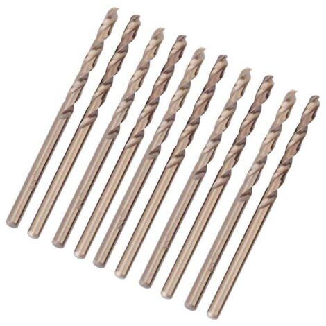 Jeu de 10 forets hélicodaux M35 HSS Cobalt pour perceuses, 4.4mm