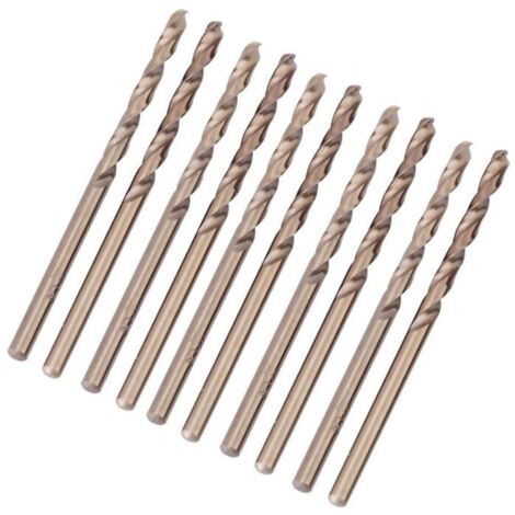 Jeu de 10 forets hélicodaux M35 HSS Cobalt pour perceuses, 4.4mm